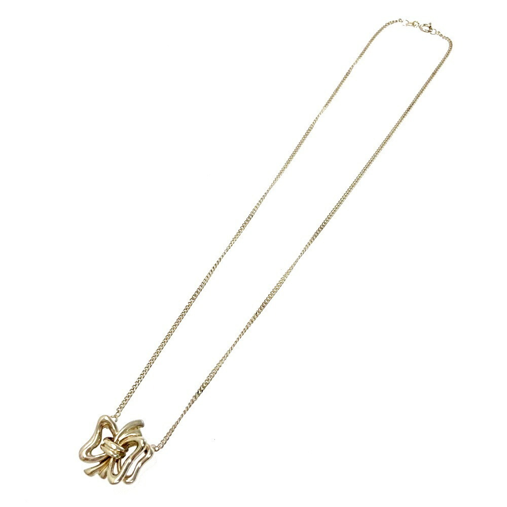 TIFFANY Co Silver Ribbon Motif Necklace